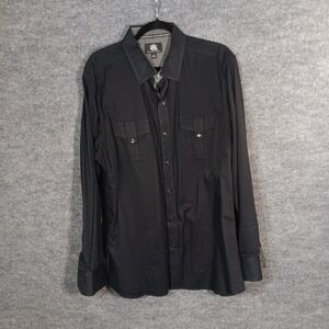 Rock & Republic Shirt Black Striped Cotton Button Up Casual Streetwear Outdoor